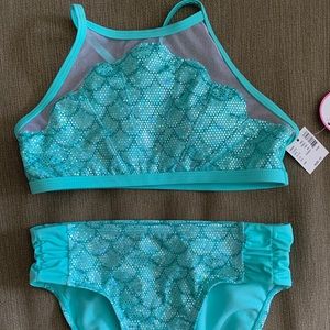Justice Mermaid Iridescent Turquoise Bikini (NWT)